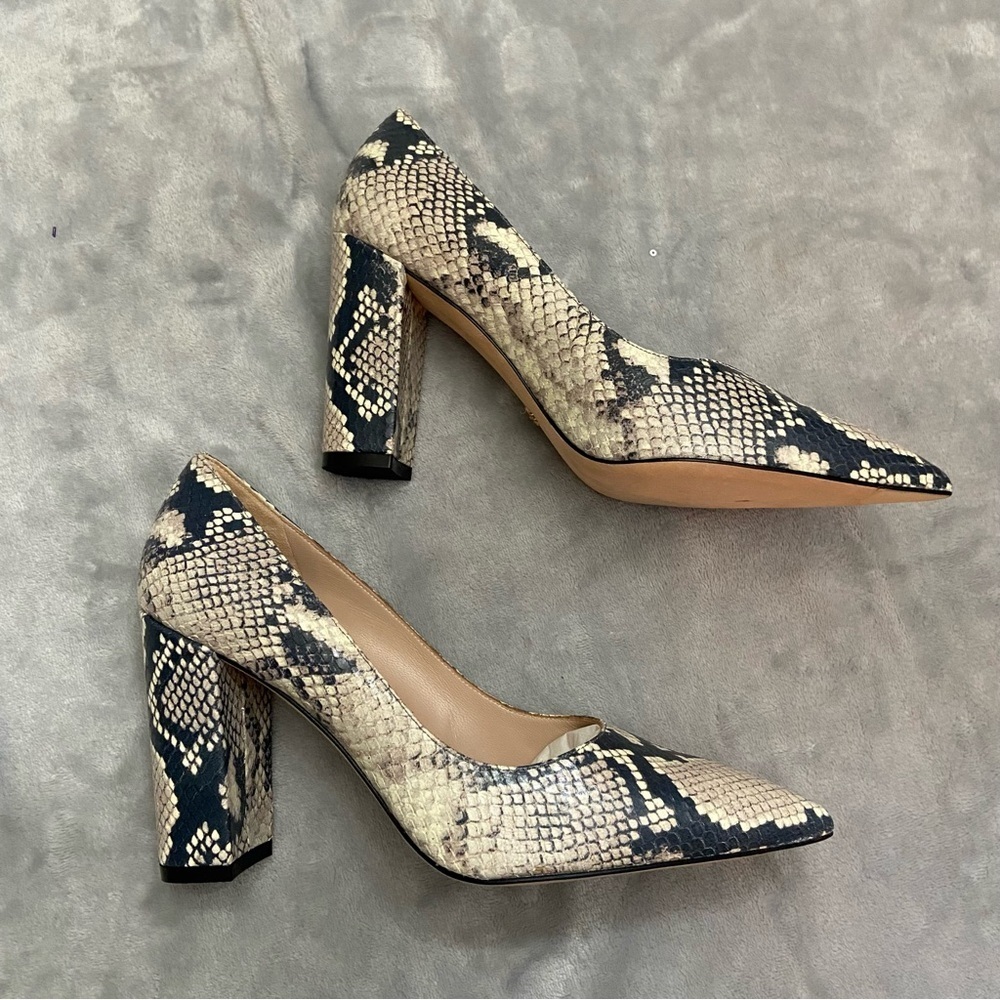 Stuart Weitzman Adria Python Print Pointed Toe Le… - image 5